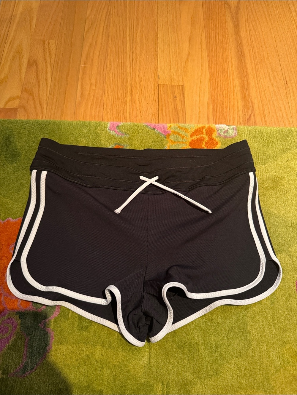 Athleta Black Athletic Shorts with White Trim